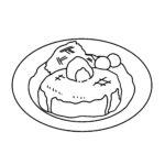 free Japanese hamburger(monochrome)(food/food/monochrome)