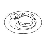 free cheese hamburger(monochrome)(food/cooking/monochrome)