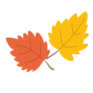 紅葉した葉っぱの無料イラスト素材(秋・落ち葉・季節素材・自然)