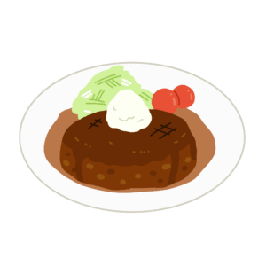 free Japanese hamburger steak with grated radish(cooking/Japanese food/restaurant)