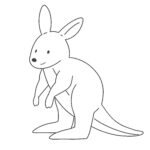 clip art of kangaroo(monochrome) free(animal/illustration book/monochrome)
