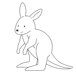 clip art of kangaroo(monochrome) free(animal/illustration book/monochrome)