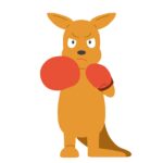 clip art of kangaroo boxing(animal/ sport/ humor)