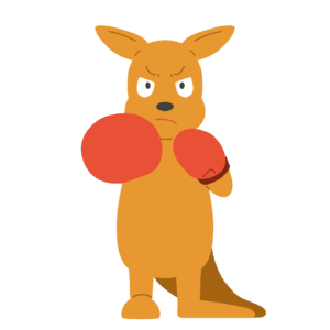 clip art of kangaroo boxing(animal/ sport/ humor)