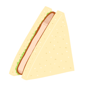 カツサンドの無料イラスト素材(料理・パン・ランチ)