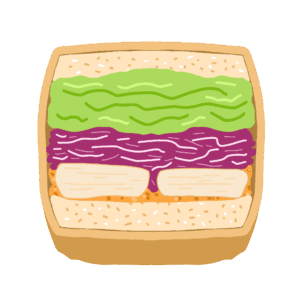断面がきれいな萌え断サンドの無料イラスト素材(料理・パン・カフェ)