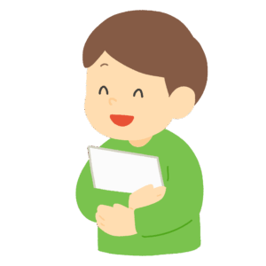 clip art of boy holding document or paper(learning, education, school)