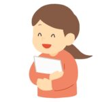 clip art of girl holding documents and papers(education/school)