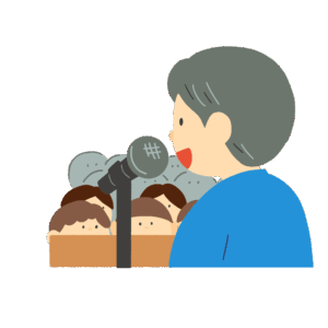 clip art of principal greeting on the stage(school,ceremony,education)