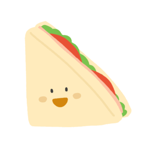 サンドイッチのキャラクターの無料イラスト素材(料理・食べ物・可愛い)