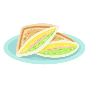 ホットサンドの無料イラスト素材(料理・パン・ランチ)