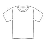 半袖のTシャツ（白黒）の無料イラスト素材(ファッション・衣類・モノクロ)