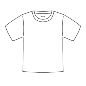 半袖のTシャツ(白黒)の無料イラスト素材(ファッション・衣類・モノクロ)