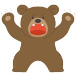 吠えるクマの無料イラスト素材(動物・野生・迫力)