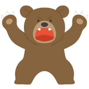 吠えるクマの無料イラスト素材(動物・野生・迫力)