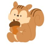 clip art of squirrel with acorn(animal/Autumn/Cute)