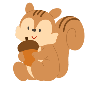 clip art of squirrel with acorn(animal/Autumn/Cute)