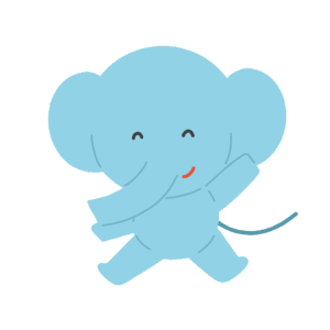clip art of elephant waving(animal,cute,greeting)
