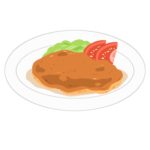 チキンソテーの無料イラスト素材(料理・洋食・肉)