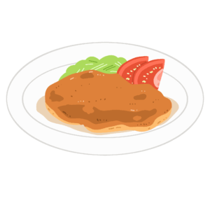 チキンソテーの無料イラスト素材(料理・洋食・肉)