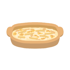 マカロニグラタンの無料イラスト素材(料理・洋食・冬)