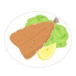 free clip art of fried horse mackerel on a plate(cooking/Japanese food/fried food)