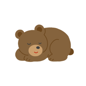 clip art of bear hibernating(animal/winter/season)