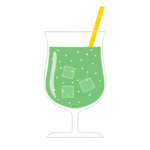 メロンソーダの無料イラスト素材(飲み物・ジュース・炭酸)