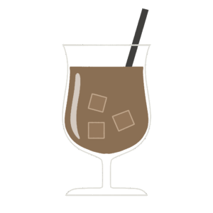 clip art of iced coffee(drink, cafe, summer)