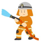 clip art of fireman with fire hose(work/emergency)
