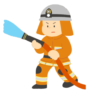 clip art of fireman with fire hose(work/emergency)
