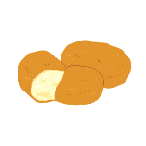 free cream croquette clip art(cooking/fried food)