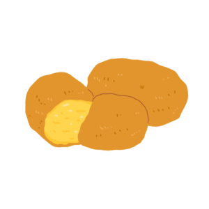 かぼちゃコロッケの無料イラスト素材(料理・洋食・揚げ物)