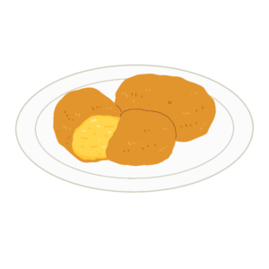free pumpkin croquette clip art(cooking/fried food)