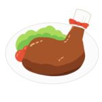 clip art of roast chicken on a plate(cooking/food/meat)