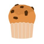 clip art of chocolate chip cupcake(sweets/confectionery/dessert)