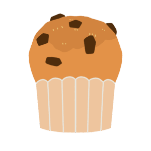 clip art of chocolate chip cupcake(sweets/confectionery/dessert)