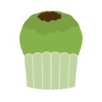 clip art of green tea azuki muffin(sweets/confectionery/dessert)