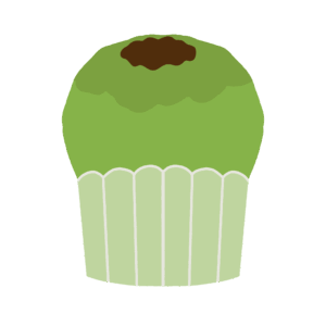 clip art of green tea azuki muffin(sweets/confectionery/dessert)