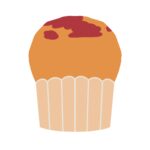 clip art of mixed berry muffin(sweets/confectionery/dessert)