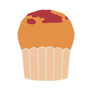 clip art of mixed berry muffin(sweets/confectionery/dessert)