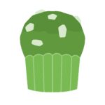 clip art of green tea white chocolate muffin(sweets/confectionery/dessert)