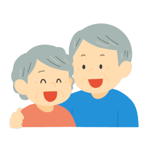 高齢の夫婦の無料イラスト素材