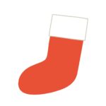 クリスマスの赤い靴下の無料イラスト素材