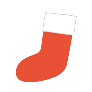 クリスマスの赤い靴下の無料イラスト素材