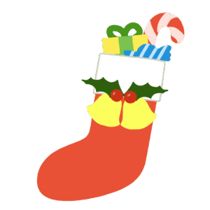 clip art of red socks with christmas present