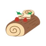 clip art of bûche de noël(Christmas cake/winter sweets/confectionery)