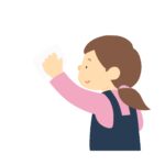 雑巾で拭く人の無料イラスト素材