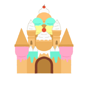 アイスクリームで作ったお城の無料イラスト素材