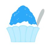 ブルーハワイかき氷の無料イラスト素材
